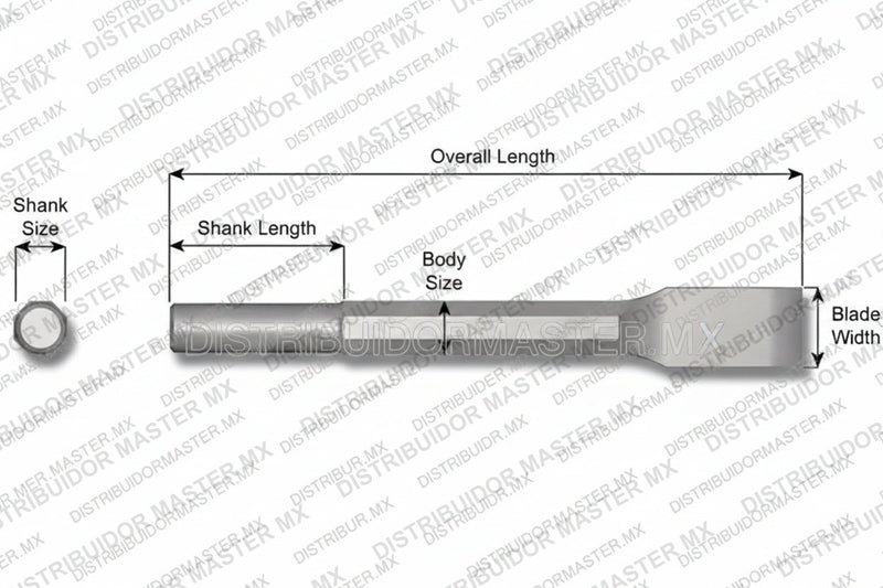 Ajax Tools 35 — Hoja Delgada Plana Sin Collar, Vástago Redondo .680", Hoja 1-1/8", 9" (229 mm)