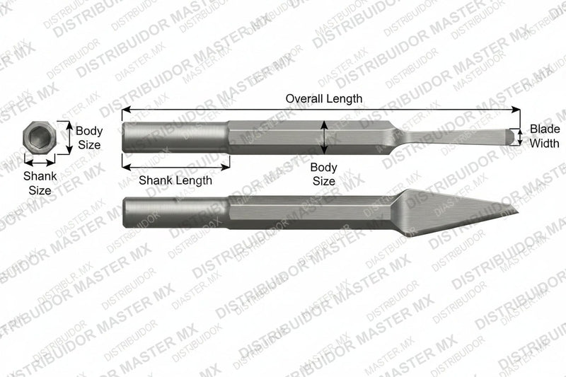 Ajax Tools 33 — Cincel Nariz Redonda Sin Collar, Vástago Redondo .680", Punta 3/8", 9" (229 mm)