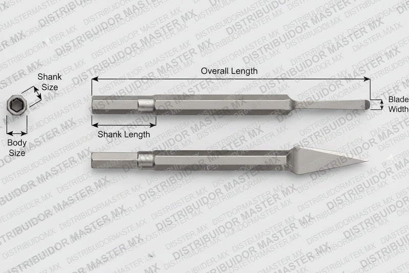 Ajax Tools 34 — Cincel Nariz Redonda Sin Collar, Vástago Hex .580", Punta 3/8", 9" (229 mm)