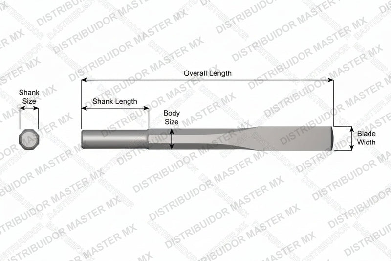 Ajax Tools 51 — Gubia Sin Collar, Vástago Redondo .680", Hoja 1", 9" (229 mm)
