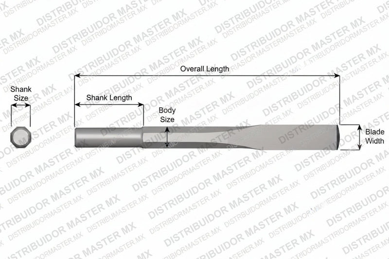 Ajax Tools 53 — Gubia Sin Collar, Vástago Redondo .680", Hoja 1", 9" (229 mm)