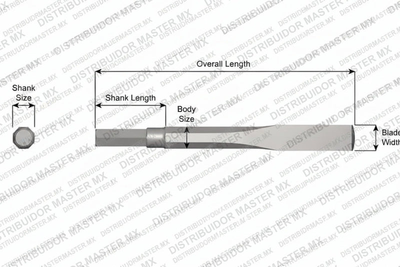 Ajax Tools 52 — Gubia Sin Collar, Vástago Hex .580", Hoja 1", 9" (229 mm)