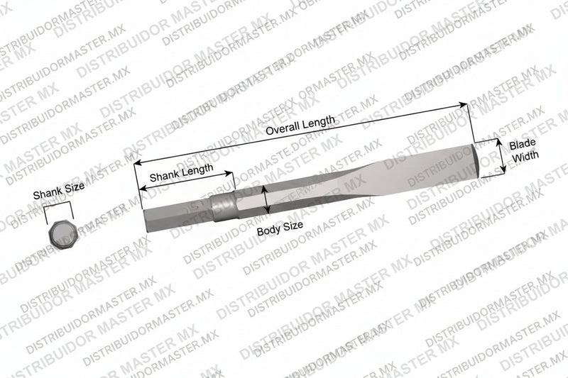 Ajax Tools 54 — Gubia Sin Collar, Vástago Hex .580", Hoja 1", 9" (229 mm)