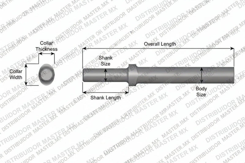 Ajax Tools 301-12 — Blank Redondo Collar Oval, Vástago Redondo .680", Diám. 13/16", 11-1/4" (286 mm)