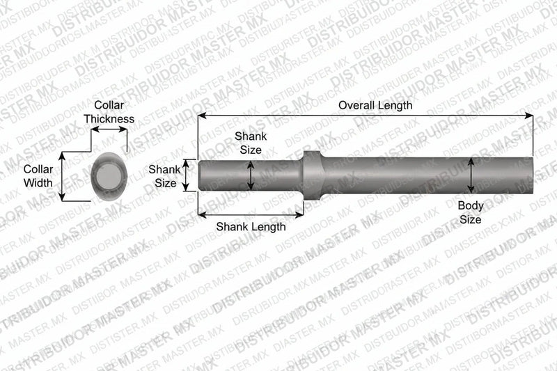 Ajax Tools 301-18 — Blank Redondo Collar Oval, Vástago Redondo .680", Diám. 13/16", 18" (457 mm)