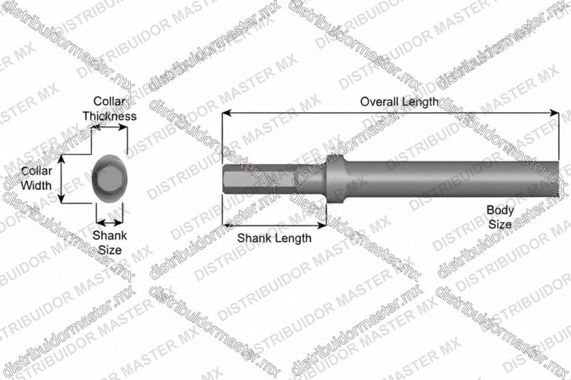 Ajax Tools 302-24 — Blank Redondo Collar Oval, Vástago Hex .580", Diám. 13/16", 24" (610 mm)