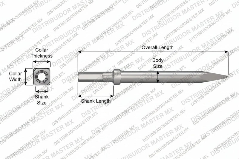 Ajax Tools 314 — Punta Moil Collar Oval, Vástago Hex .580", 9" (229 mm)