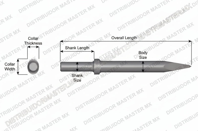 Ajax Tools 315-18 — Punta Moil Collar Oval, Vástago Redondo .680", 18" (457 mm)