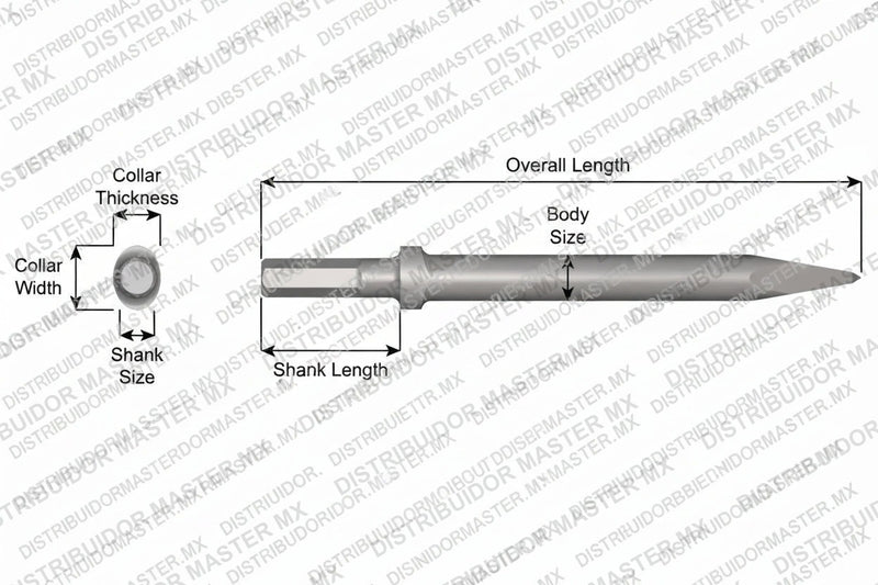 Ajax Tools 316-24 — Punta Moil Collar Oval, Vástago Hex .580", 24" (610 mm)