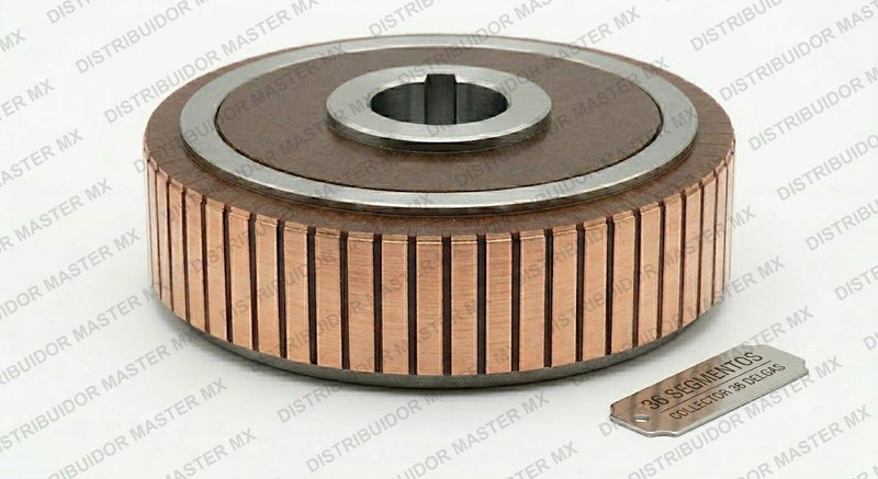 Colector de Cobre para Inducido de Motor Eléctrico COL 16, 36 Delgas: Alt. 1 1/16" Ext. 1 1/2" Int. 1 1/16" (Cobre Electrolítico)