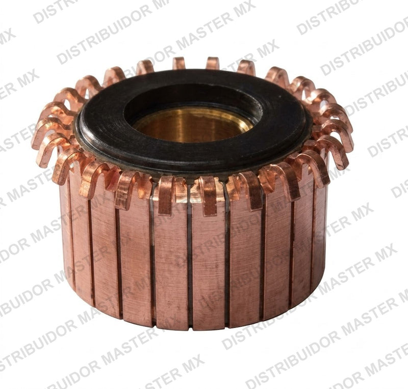 Colector de Cobre para Inducido de Motor Eléctrico COL 5, 24 Delgas: Alt. 7/8" Ext. 15/16" Int. 3/8" (Cobre Electrolítico)