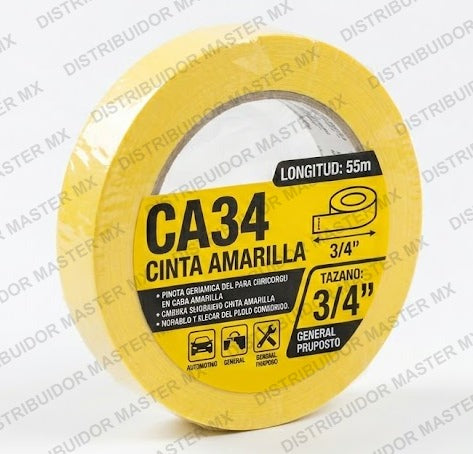 Cinta Aislante Amarilla CA34, 3/4" (PVC Flexible)