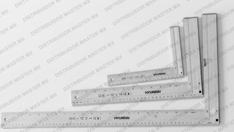 Juego de Escuadras de Aluminio 3 Piezas | M03001 | 8", 14" y 24"
