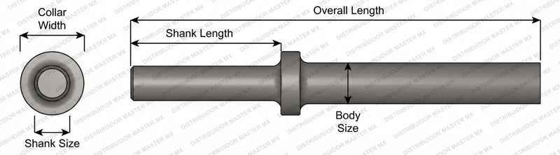 Ajax Tools 403 — Blank Redondo Collar Redondo, Vástago .680" Redondo, 11-1/4" (286 mm)