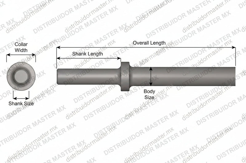 Ajax Tools 401 — Blank Redondo Collar Redondo, Vástago .680" Redondo