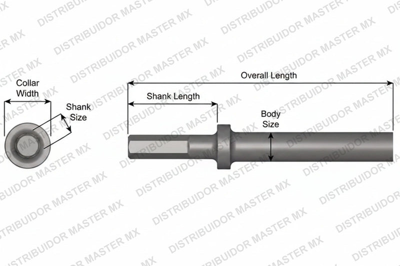Ajax Tools 404-18 — Blank Redondo Collar Redondo, Vástago .580" Hex, 18" (457 mm)