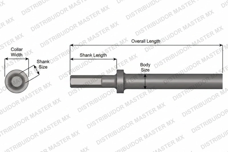 Ajax Tools 404 — Blank Redondo Collar Redondo, Vástago .580" Hex, 11-1/4" (286 mm)