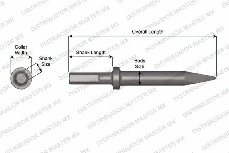 Ajax Tools 410 — Punta Moil Collar Redondo, Vástago .580" Hex, 9" (229 mm)