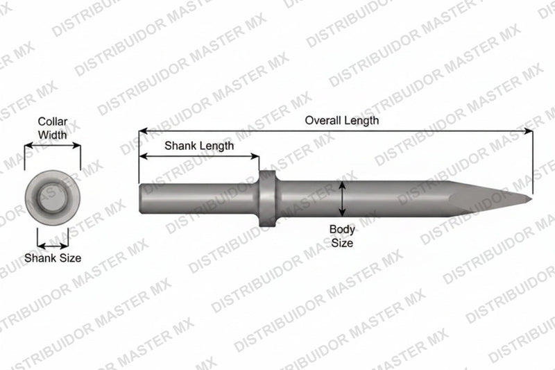 Ajax Tools 411 — Punta Moil Collar Redondo, Vástago .680" Redondo, 12" (305 |mm)