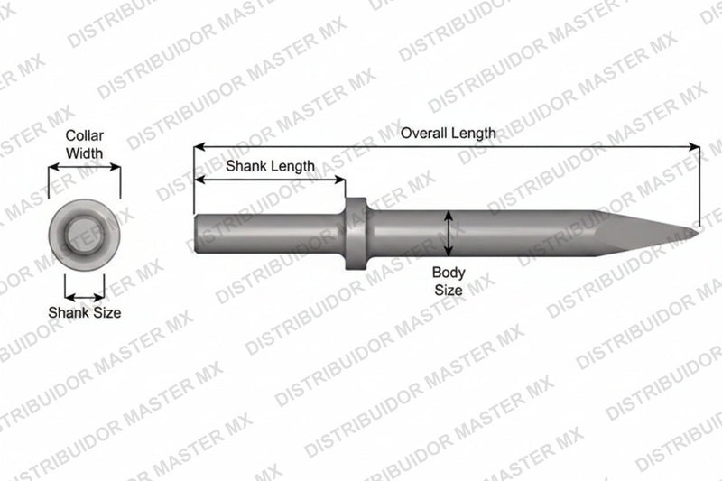 Ajax Tools 409 — Punta Moil Collar Redondo, Vástago .680" Redondo, 9" (229 mm)
