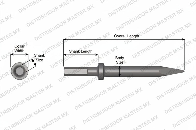 Ajax Tools 412 — Punta Moil Collar Redondo, Vástago .580" Hex, 12" (305 mm)