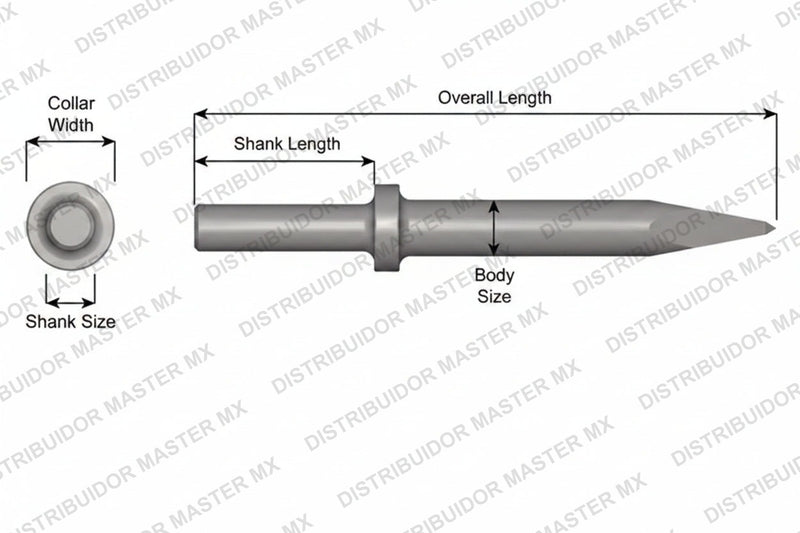 Ajax Tools 411-18 — Punta Moil Collar Redondo, Vástago .680" Redondo, 18" (457 mm)