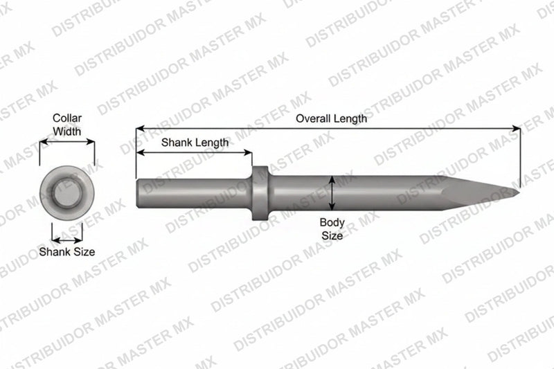 Ajax Tools 411-24 — Punta Moil Collar Redondo, Vástago .680" Redondo, 24" (610 mm)