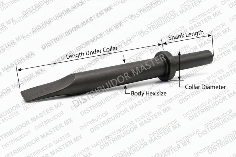 Ajax Tools 421 — Cincel de Capa 7/16" Collar Redondo, Vástago .680" Redondo, 9" (229 mm)