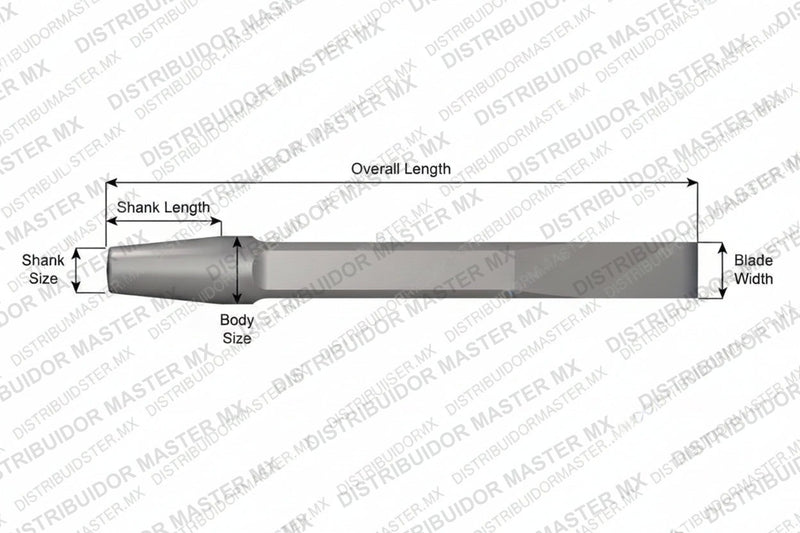 Ajax Tools 221-12 — Rivet Buster Cincel Plano 7/8", Vástago Standard, 12" (305 mm)