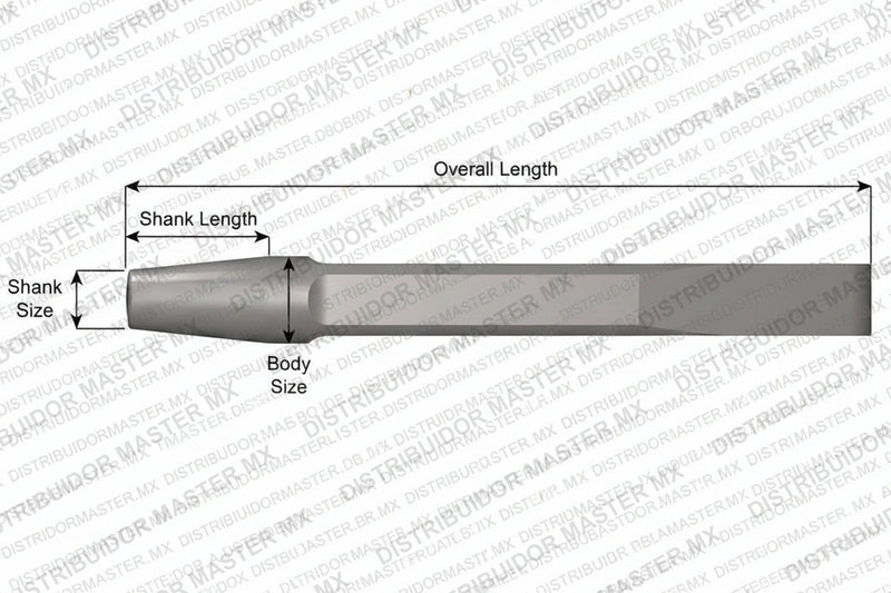 Ajax Tools 221-18 — Rivet Buster Cincel Plano 7/8", Vástago Standard, 18" (457 mm)