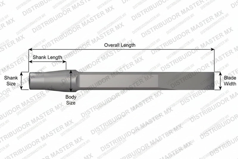 Ajax Tools 276-18C — Rivet Buster Cincel Plano 15/16" Acero Carbón, Vástago Jumbo, 18" (457 mm)