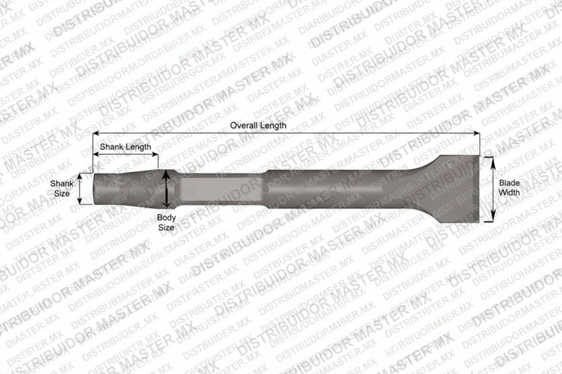 Ajax Tools 276-12-2 — Rivet Buster Cincel Plano Ancho 2", Vástago Jumbo, 12" (305 mm)