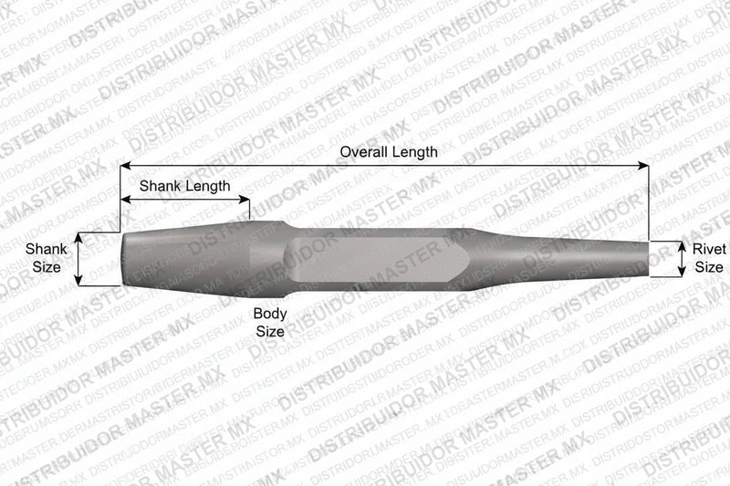 Ajax Tools 225 — Rivet Buster Punzón Extractor de Remaches 5/8", Vástago Standard, 9" (229 mm)