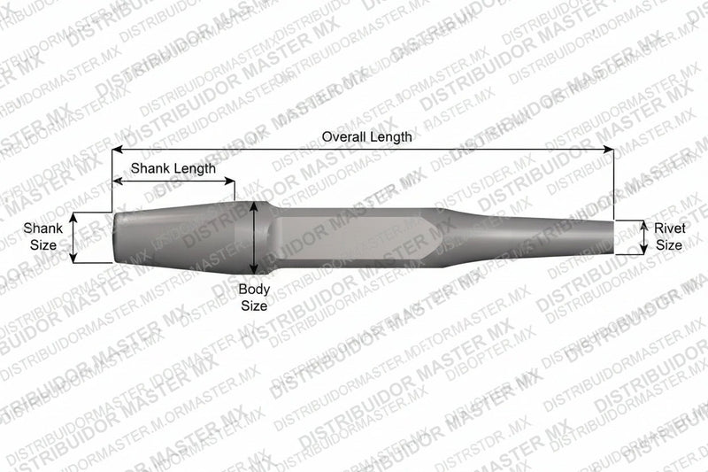 Ajax Tools 228 — Rivet Buster Punzón Extractor de Remaches 1", Vástago Standard, 9" (229 mm)