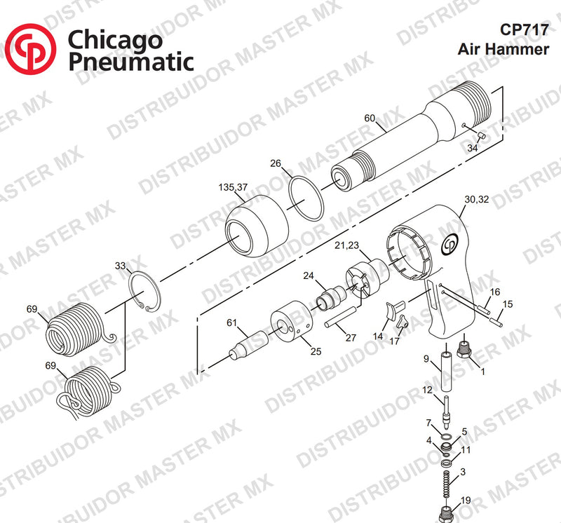 Martillo remachador Cp 717 Chicago Pneumatic