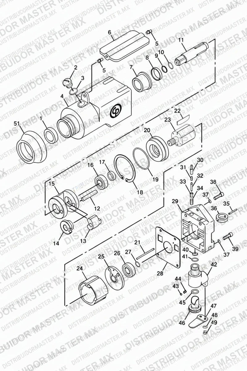 Cp 722 Pistola llave Neumática De Impacto 3/8 tipo mariposa CP722