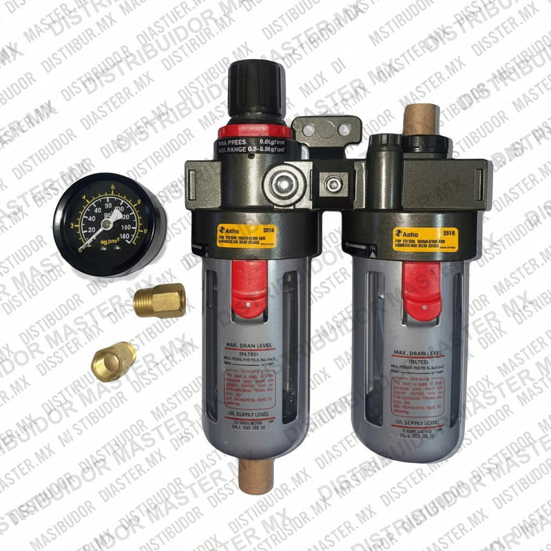 Frl Filtro Regulador Lubricador De Aire Conexión 3/8 O 1/4 de 160 psi para uso de taller