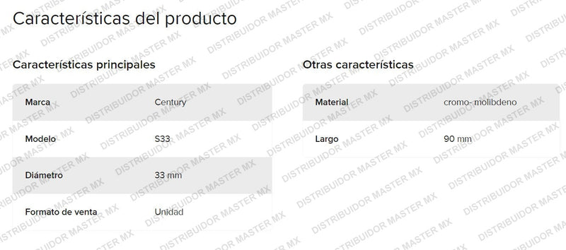 Dado De Impacto 33 Mm Con Mando De 1"