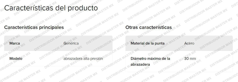 Juego De Abrazaderas Para Alta Presión 1 Pulgada