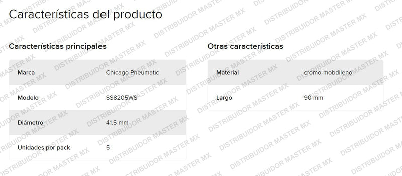 Juego De Dados De Impacto Con Cuadro De 1 Chicago Pneumtic