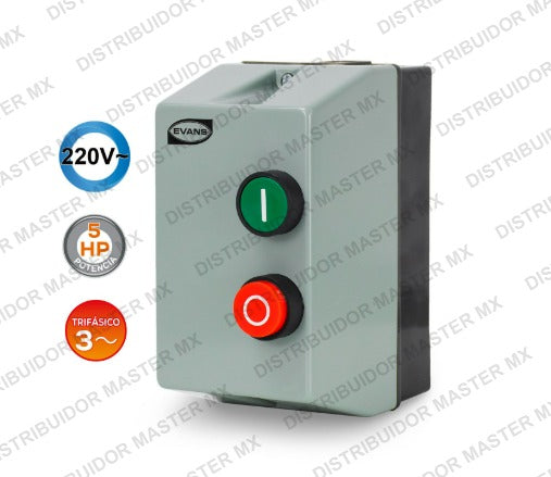 Arrancador Evans 5 HP 220V CA  Control de Arranque y Protección de Motores Eléctricos