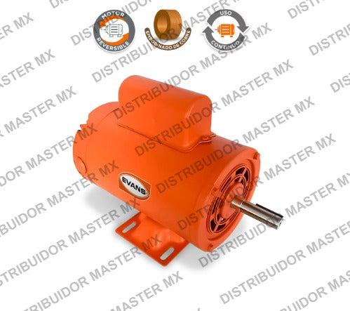 Motor Eléctrico 4 Polos 1/2 HP Monofásico Reversible 110 220 V- Potencia y Versatilidad para Múltiples Aplicaciones Evans