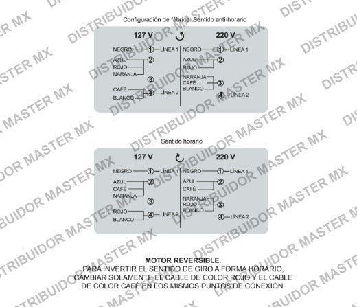 Motor Eléctrico 4 Polos 1/2 HP Monofásico Reversible 110 220 V- Potencia y Versatilidad para Múltiples Aplicaciones Evans