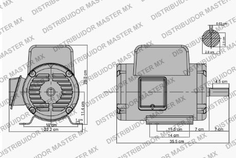 Motor Eléctrico EVANS 3 HP Monofásico Reversible | 110/220 V | Potencia para Aplicaciones Industriales