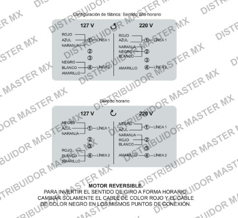 Motor Eléctrico 1 HP Monofásico Reversible 4 Polos - Potencia y Versatilidad para Diversas Aplicaciones Evans 110 220V