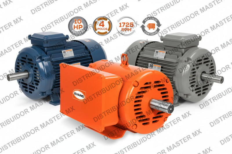 Motor Eléctrico EVANS 10 HP Monofásico Reversible - Potencia y Eficiencia Industrial Evans 110 220 V