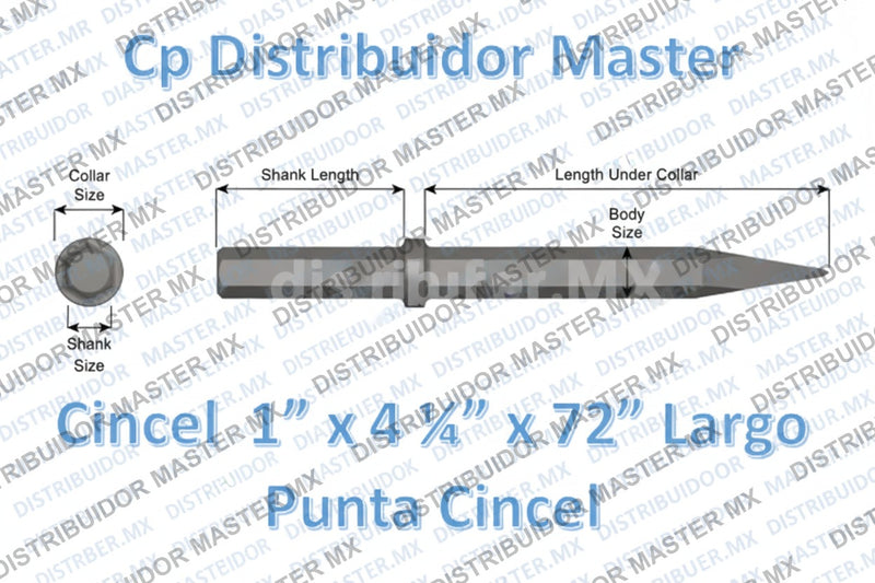 Cincel 1" x 4 1/4 punta lápiz de 72" largo para construcción 27200