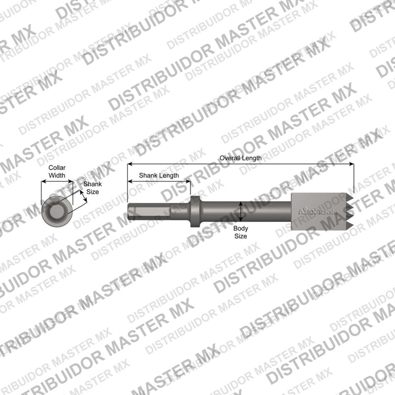 Ajax Tools 444 — Herramienta de Buje 2 Piezas Collar Redondo, Vástago .580" Hex, 9-1/2" (241 mm)