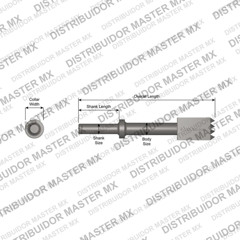 Ajax Tools 443 — Herramienta de Buje 2 Piezas Collar Redondo, Vástago .680" Redondo, 9-1/2" (241 mm)