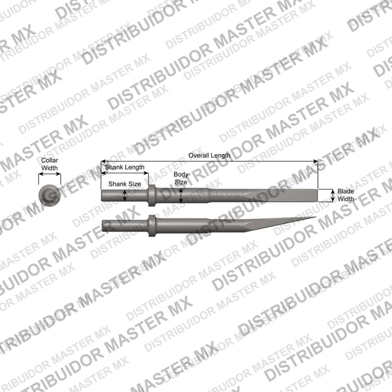Ajax Tools 431 — Removedor de Papel Doblado 7/8" Collar Redondo, Vástago .680" Redondo, 18-1/4" (464 mm)